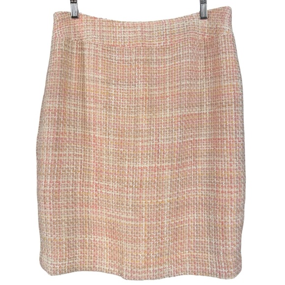 Albert Nipon Pastel Tweed Skirt | Wool Blend Pencil Style 14 - Picture 1 of 5